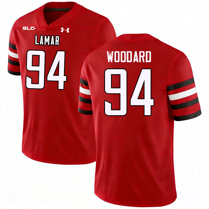 Lamar Cardinals #94 Ben Woodard College Football Jerseys,Uniforms-Red